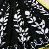 Black & Yellow Printed Floral Cotton Mulmul Saree With Pompom Lace