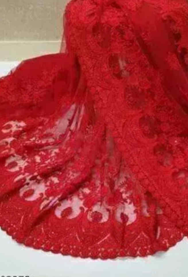 Buy Red Net Saree Embroidered Floral Work Online
