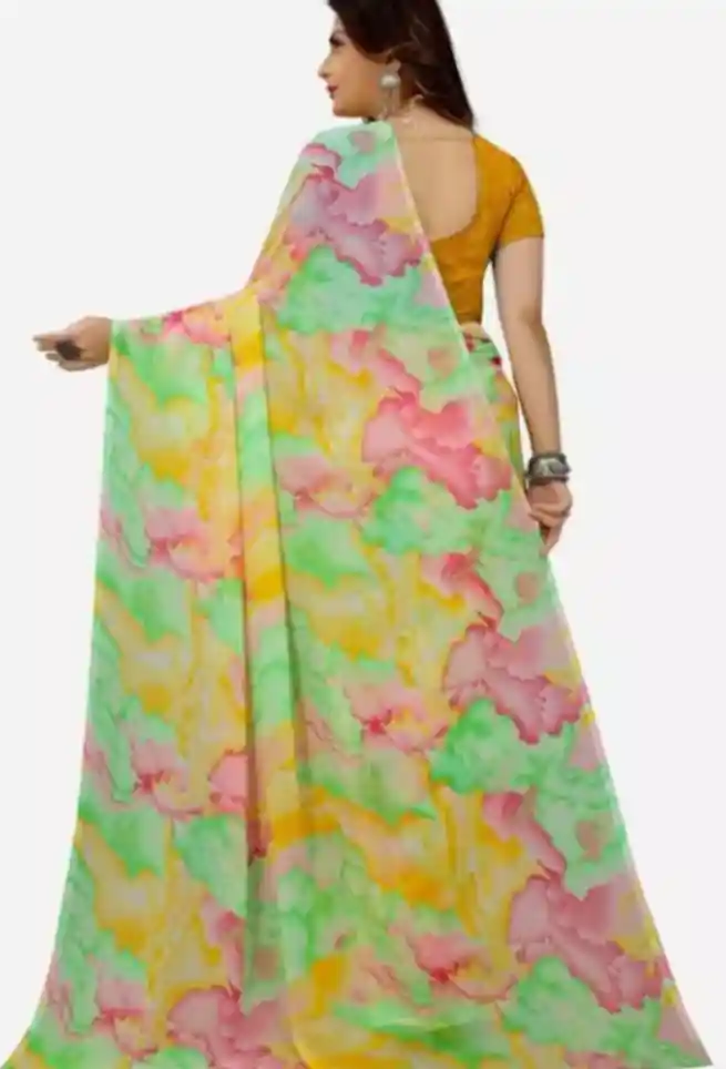 Multi-colored Georgette Printed Daily wear Saree