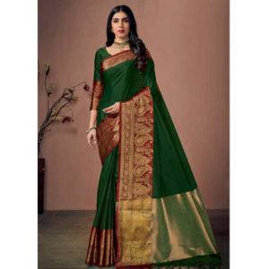 Green Cotton Silk Saree
