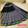 Black & Green Batik Printed Cotton Mulmul Saree | Trendwati.in