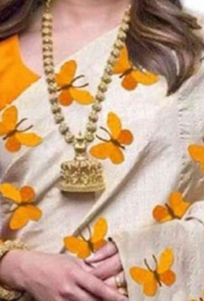 Priyanka Chopra Butterfly Embroidered Silk Saree