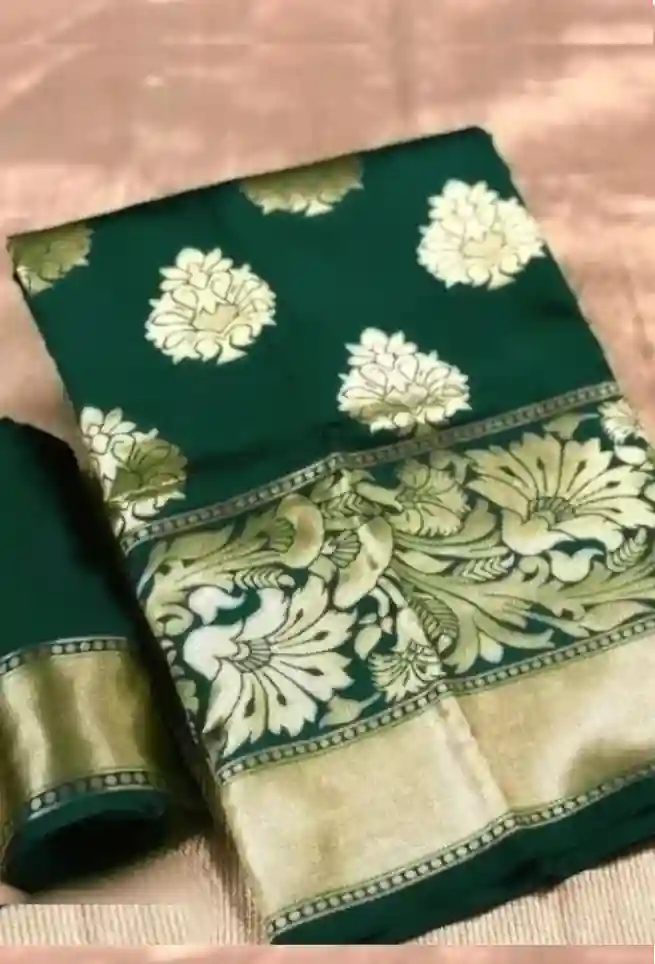 green silk saree