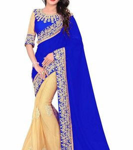 Georgette Latest Designer Embroidered Saree with Blouse