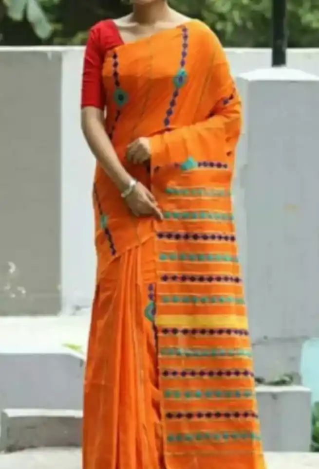 Multi color Designer Striped Cotton Saree
