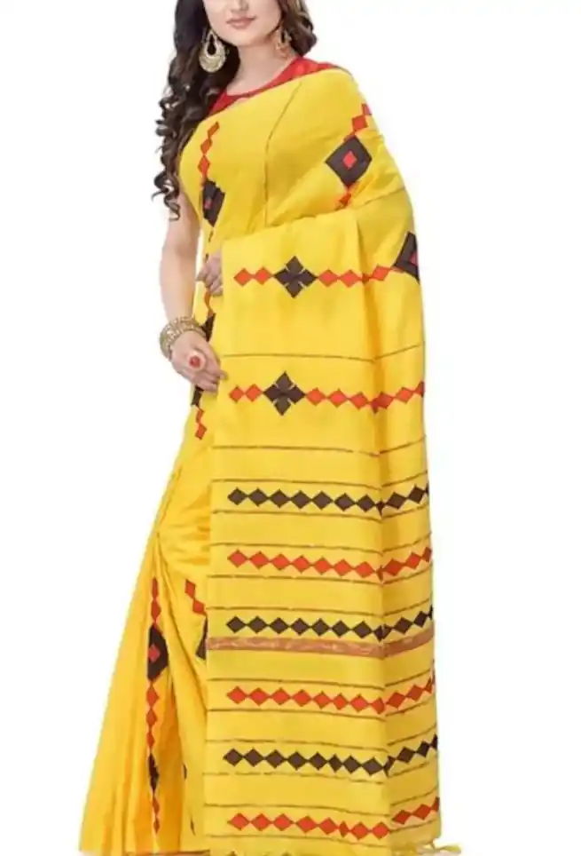 Multi color Designer Striped Cotton Saree | trendwati