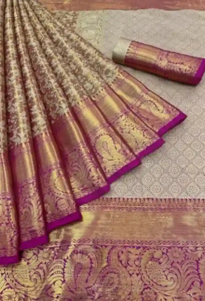 Shilpa Shetty Kundra Purple Soft Silk Saree