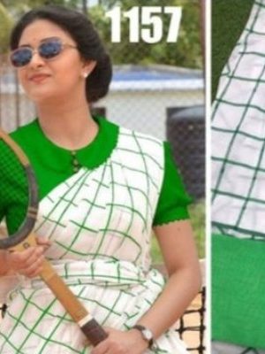 Bollywood Style Checkered Cotton Silk Saree