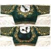 green embroidered malbari silk blouse