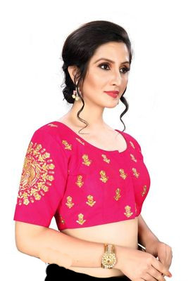 Pink Silk Blend Embroidered Blouse | Trendwati.in