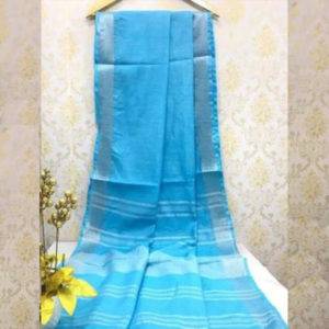 Blue Cotton Saree