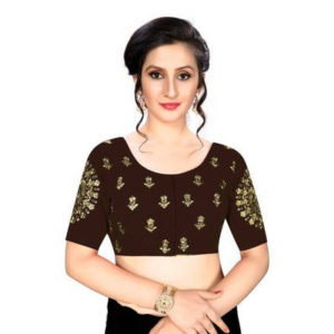 Brown Silk Embroidered Blouse