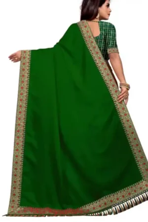 Dark Green Rangoli Silk Embroidered Saree