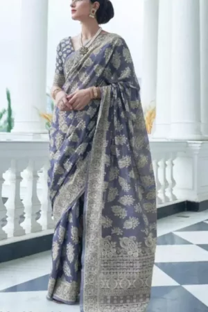 Madhuri Dixit Lucknowi Weaving Silk Saree