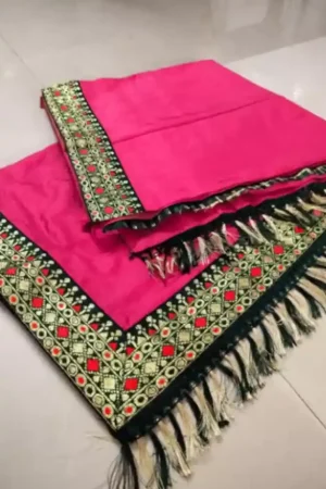 Pink Rangoli Silk Embroidered Saree