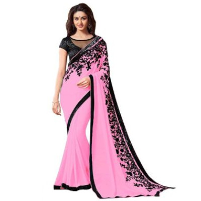 pink-embroidery-georgette-saree