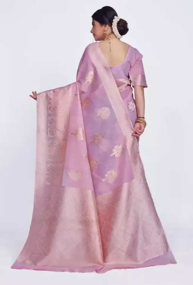 Floral Printed Linen Saree