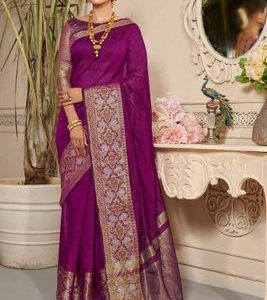 Purple Woven Design Saree