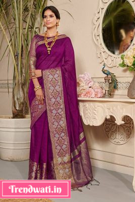 Purple Woven Design Saree