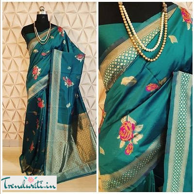 Meenakari Design Banarasi Soft Silk Saree with Rich Pallu and Border