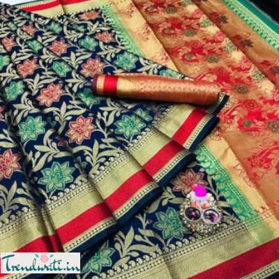 New Woven Design Floral Motif Panetar Silk Sarees