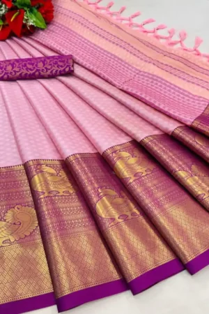 Attractive Purple Banarasi Silk Women’s Saree