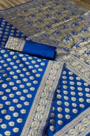 Bridal Navy Blue Designer Paithani Silk Jacquard Party wear Saree