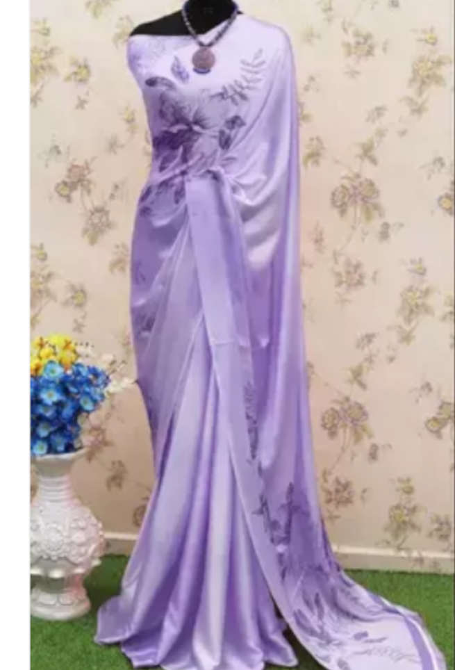 Buy Purple Floral Crepe Saree Online