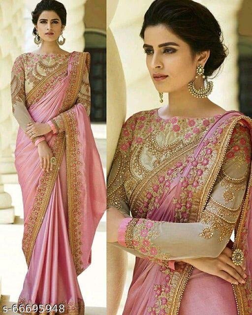 Bridal Attractive Embroidered Designer Georgette Floral Party wear Saree