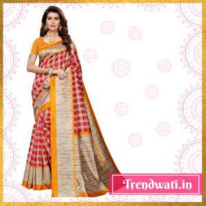 Trendy Art Silk Checkered Saree