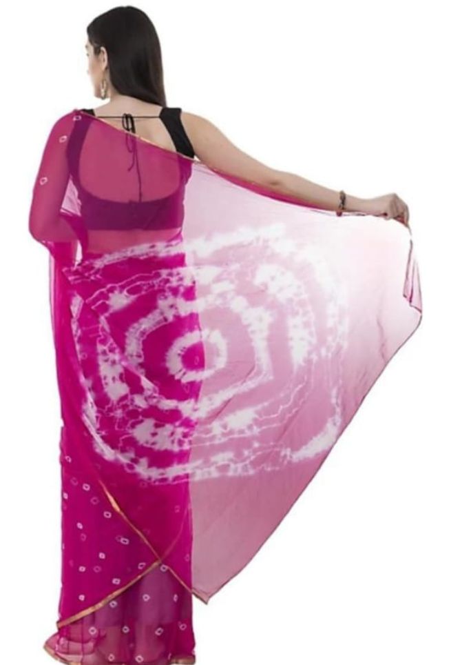 Buy Elegant Pink Embroidered Chiffon Saree