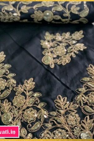 Black Mysore Silk Embroidered Saree