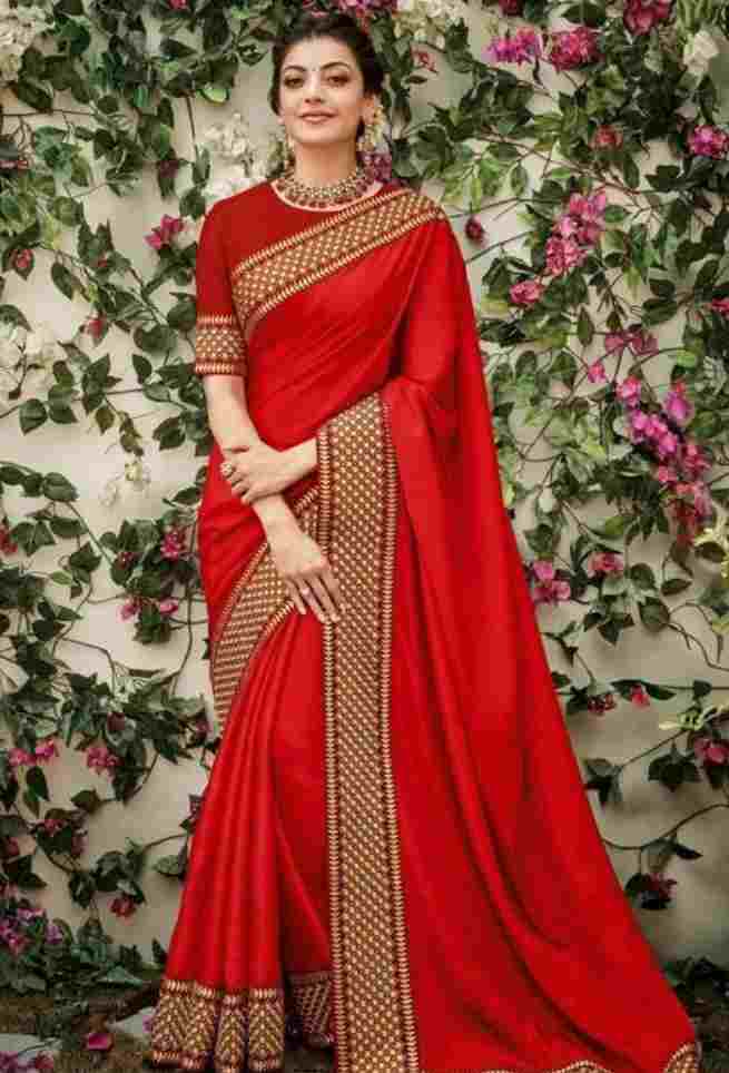 Kajal Aggarwal Multi-Color Vichitra Silk Saree
