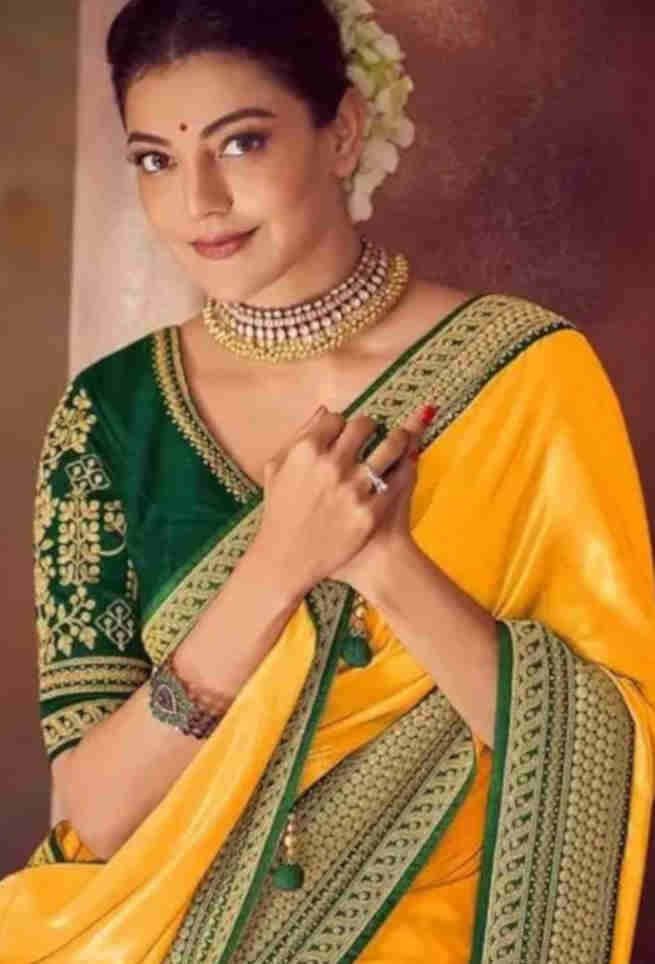 Buy Yellow Silk Saree Zari Work Lace Online