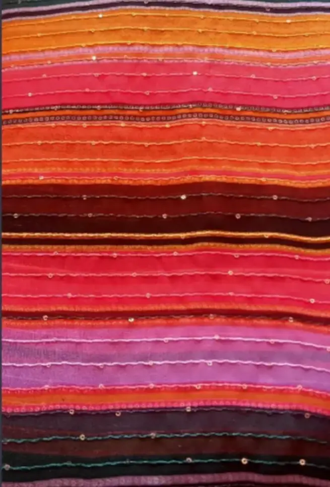 Sisal Buccaneer Multi-Colour Sequence Saree