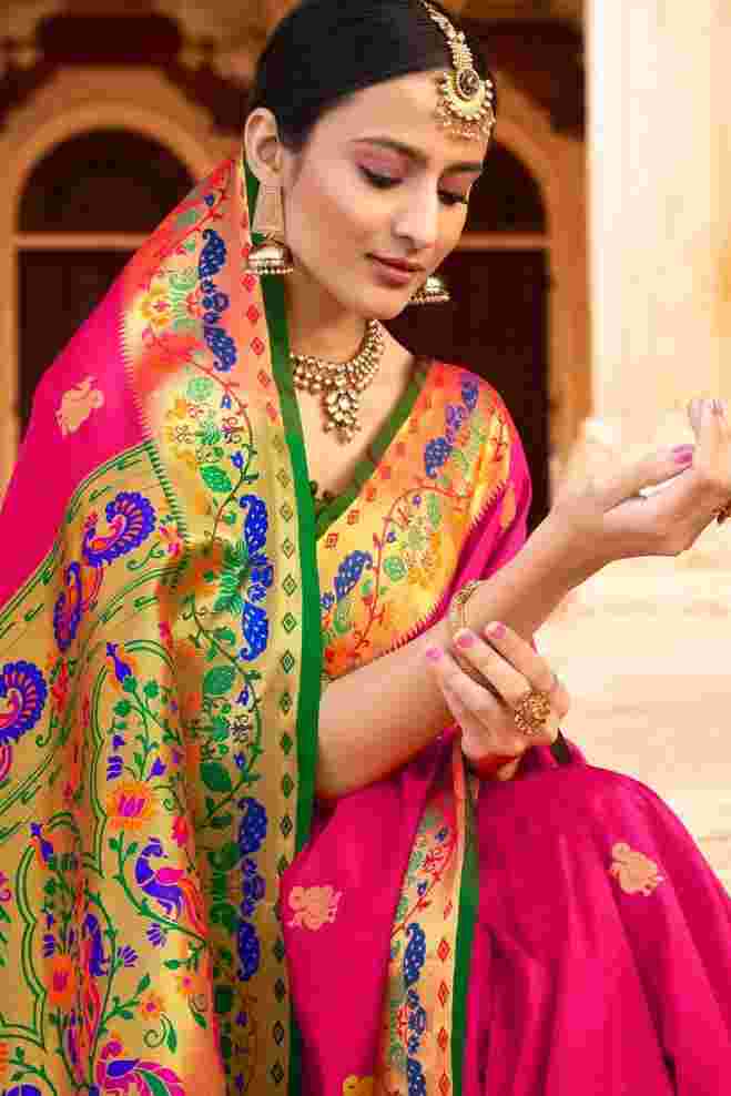 Buy the beautiful Punch Pink Paithani Saree online on Karagiri | FLAT 60%  OFF – Karagiri Global