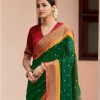 Buy Stunning Bush Green Parrot Silk Paithani Muniya Party wear Saree