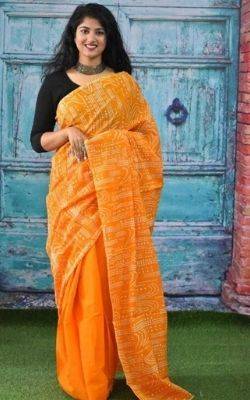 Jaipuri Batik Cotton Mulmul Saree