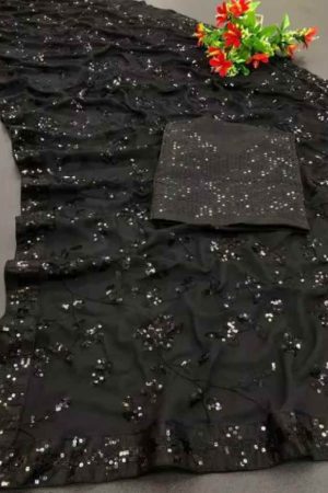 Buy Black Party wear Saree Online