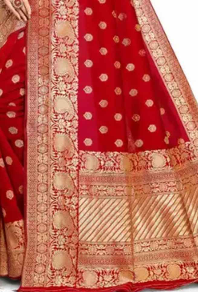 Buy Chilli Red Silk Saree Floral Zari Woven Work Online