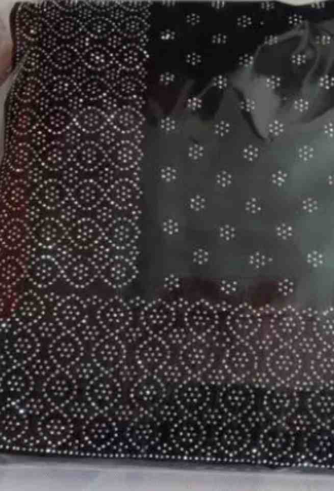 Buy Dark Black Georgette Saree Floral Embroidery Work Online