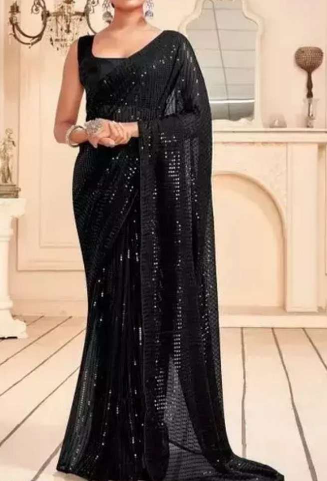 Black Chiffon Designer Saree | Saree designs, Party wear sarees, Chiffon  saree-sgquangbinhtourist.com.vn
