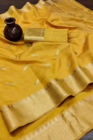 Buy Gold Yellow Silk Saree Gold Zari Work Online