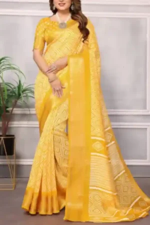 Buy Mustard Yellow Silk Saree Online