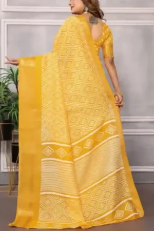 Buy Mustard Yellow Silk Saree Online