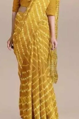 Buy Yellow Alpine Batik Silk Saree Online