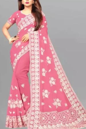 Buy Pink Floral Saree Online