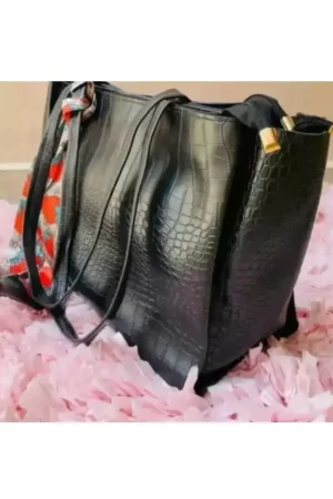 Buy Black Handbag Abstract Design Online