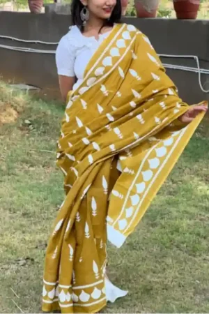 Muddy Yellow Handloom Saree