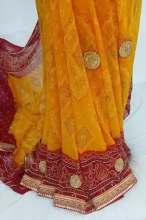 Buy Mustard Yellow Georgette Saree Online